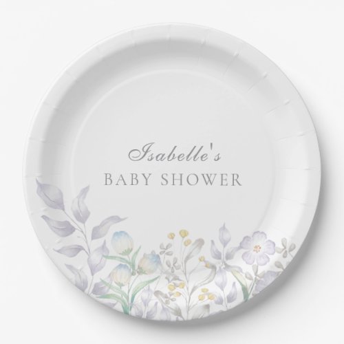 Elegant Wildflower Meadow Baby Shower Paper Plates