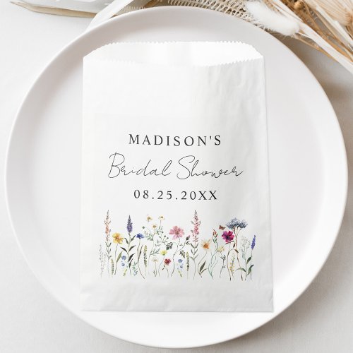 Elegant Wildflower Meadow Bridal Shower Favor Bag