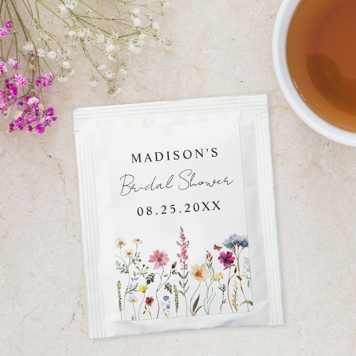 Elegant Wildflower Meadow Bridal Shower Tea Bag Drink Mix