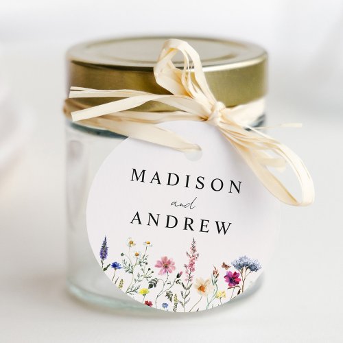 Elegant Wildflower Meadow Cream Wedding Favor Tags