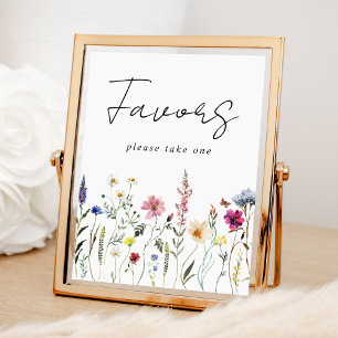 Elegant Wildflower Meadow Favors Sign