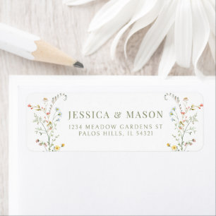 Elegant wildflower meadow flower Return Address Label