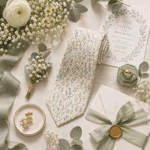 Elegant Wildflower Meadow Garden Neck Tie