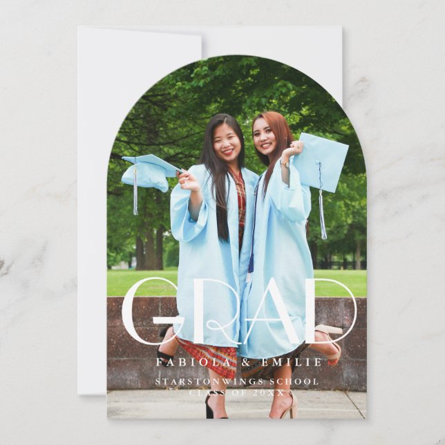 Elegant Wildflower Meadow Garden Twin Graduation Invitation (Front)