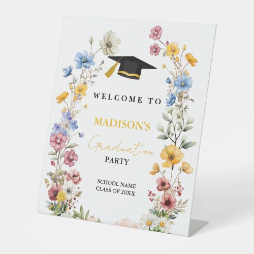 Elegant Wildflower Meadow Graduation  Welcome Sign