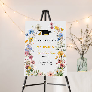 Elegant Wildflower Meadow Graduation  Welcome Sign