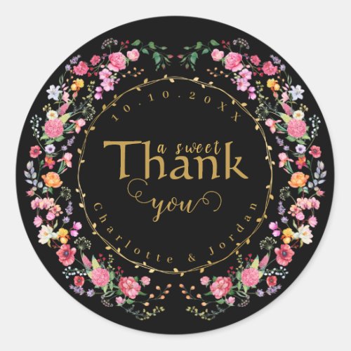 Elegant Wildflower Meadow Spring Garden Wedding Classic Round Sticker