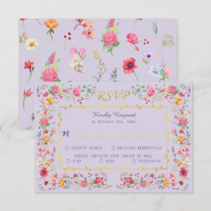 Elegant Wildflower Meadow Spring Garden Wedding RSVP Card