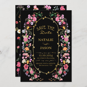 Elegant Wildflower Meadow Spring Garden Wedding Save The Date