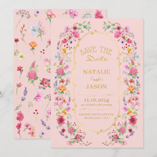 Elegant Wildflower Meadow Spring Garden Wedding Save The Date