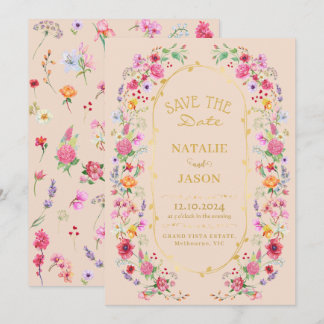 Elegant Wildflower Meadow Spring Garden Wedding Save The Date