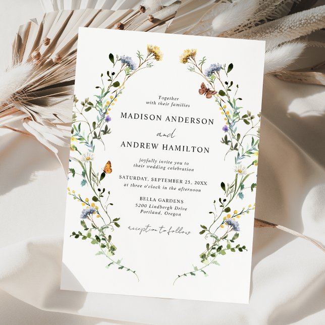 Elegant Wildflower Meadow Wedding Invitation (Creator Uploaded)
