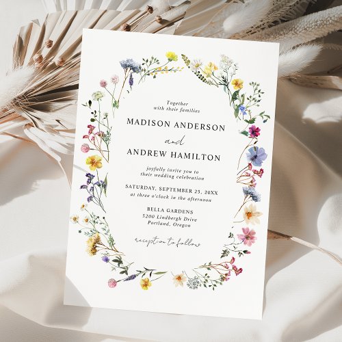 Elegant Wildflower Meadow Wedding Invitation