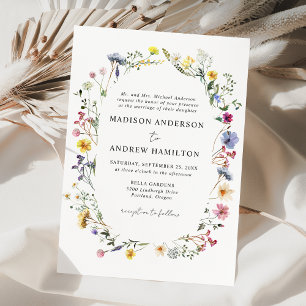 Elegant Wildflower Meadow Wedding Invitation