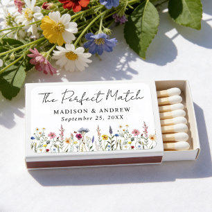 Elegant Wildflower Meadow Wedding Matchboxes