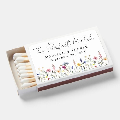 Elegant Wildflower Meadow Wedding Matchboxes