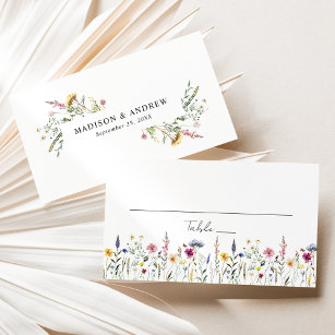 Elegant Wildflower Meadow Wedding Place Card