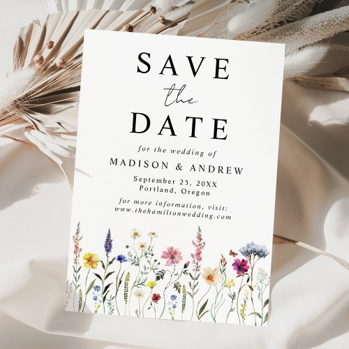 Elegant Wildflower Meadow Wedding Save The Date