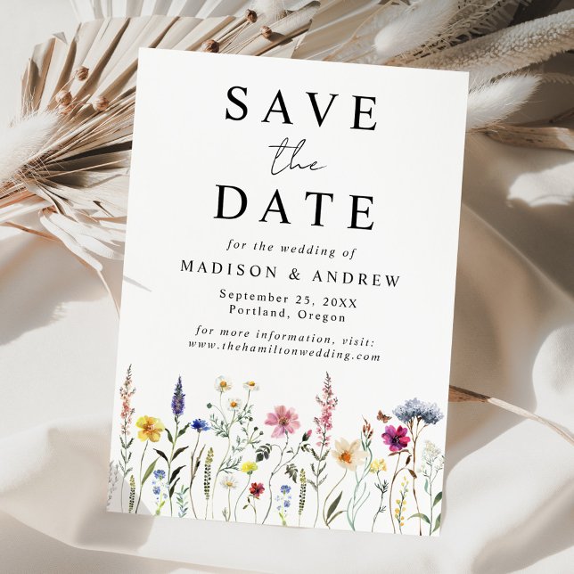 Elegant Wildflower Meadow Wedding Save The Date (Creator Uploaded)