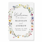 Elegant Wildflower Meadow Wedding Welcome Sign