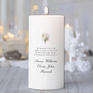  Elegant Wildflower Memorial Wedding Pillar Candle