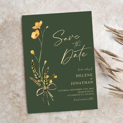 Elegant Wildflower Modern Rustic Wedding Save The Date