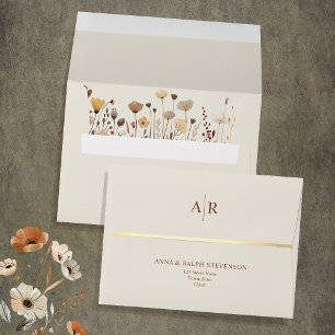 Elegant Wildflower Monogram Envelope