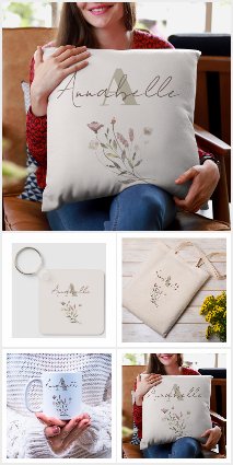 Elegant Wildflower Monogram Gift Ideas