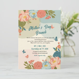 Elegant Wildflower Mother's Day Brunch Invitation 