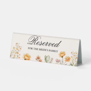 Elegant Wildflower reserve for the groom's family Table Tent