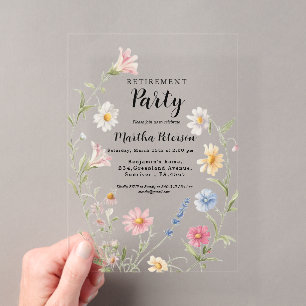 Elegant Wildflower Retirement party Invitation