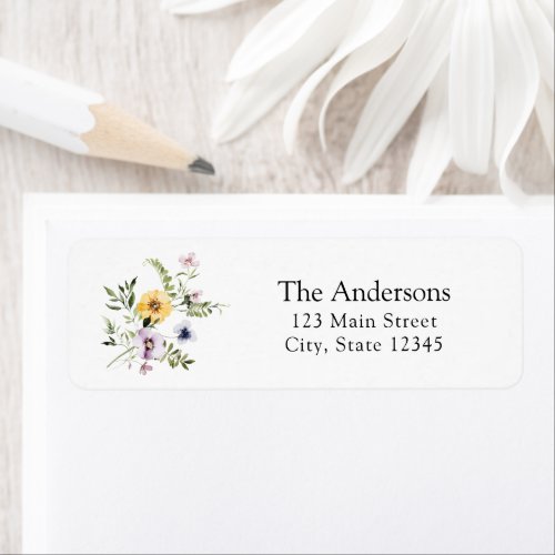 Elegant Wildflower Return Address Label