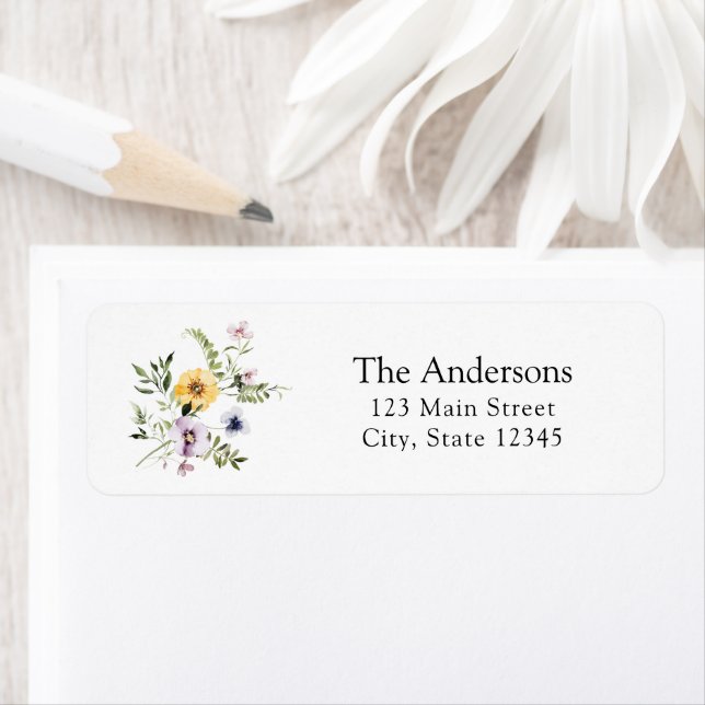 Elegant Wildflower Return Address Label (Insitu)