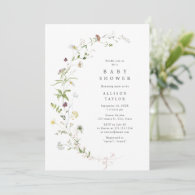 Elegant Wildflower Rustic Boho Baby Shower Invitation