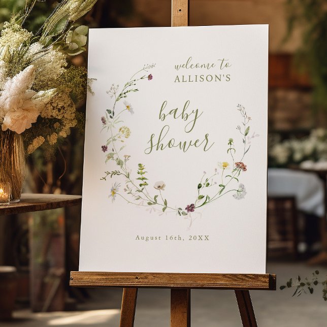 Elegant Wildflower Rustic Boho Baby Shower Welcome Foam Board (Elegant Wildflower Rustic Boho Baby Shower Welcome Foam Board)