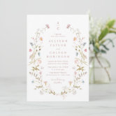 romantic pink floral layered wedding invitations SWPI075