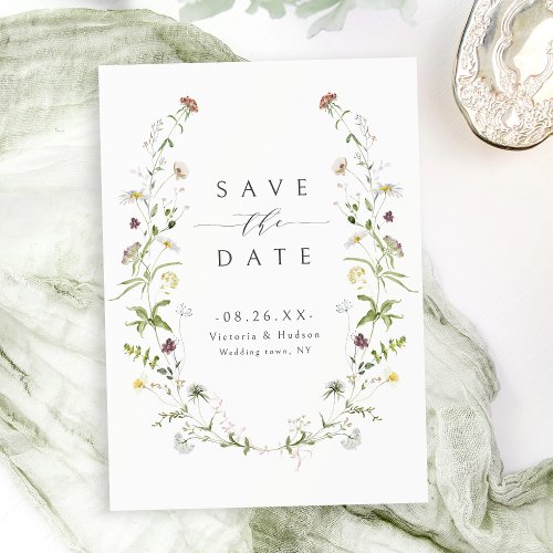 Elegant Wildflower Rustic Boho Wedding  Save The Date