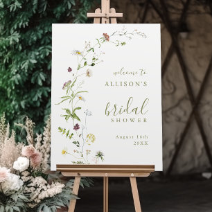 Elegant Wildflower Rustic Boho Wedding Welcome Foam Board