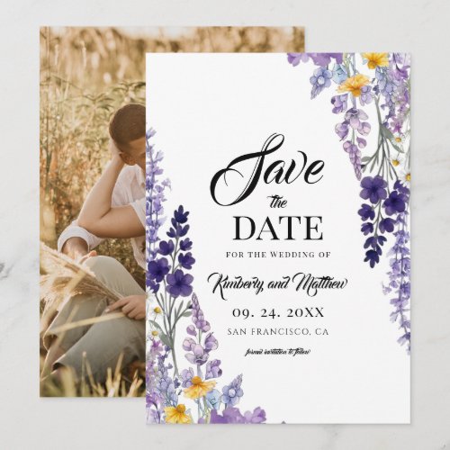 Elegant Wildflower Rustic Wedding Save The Date