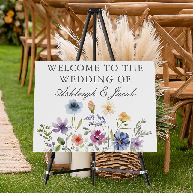 Elegant Wildflower Spring Wedding Custom Welcome Foam Board (Creator Uploaded)