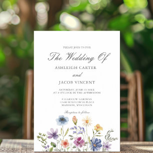Elegant Wildflower Spring Wedding Magnetic Invitation