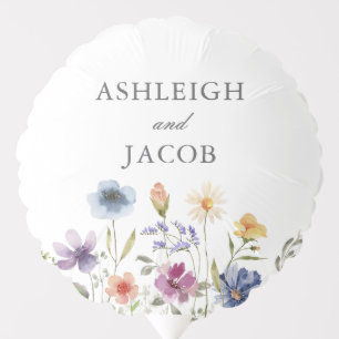 Elegant Wildflower Spring Wedding Personalized Balloon
