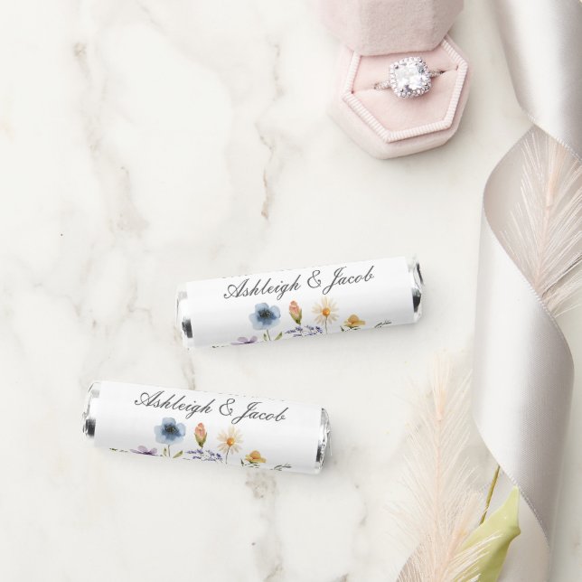 Elegant Wildflower Spring Wedding Personalized Breath Savers® Mints (Wedding)
