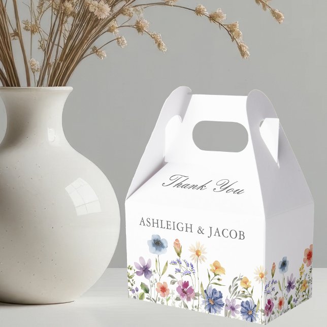 Elegant Wildflower Spring Wedding Personalized Favor Boxes (Creator Uploaded)