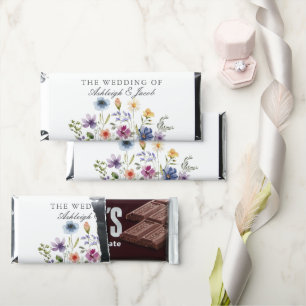 Elegant Wildflower Spring Wedding Personalized Hershey Bar Favors