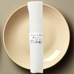 Elegant Wildflower Spring Wedding Personalized Napkin Bands