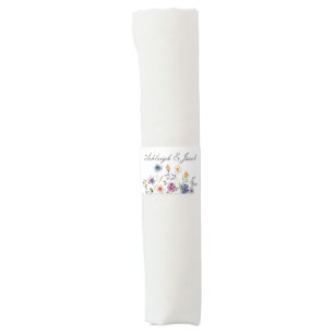 Elegant Wildflower Spring Wedding Personalized Napkin Bands