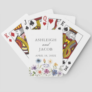 Elegant Wildflower Spring Wedding Personalized Poker Cards
