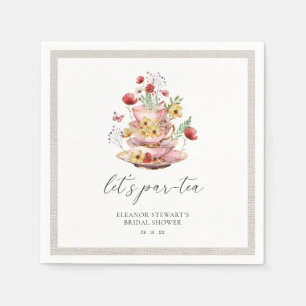Elegant Wildflower Tea Party Bridal Shower Napkins