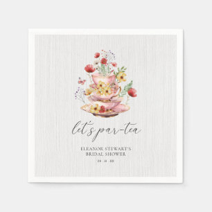 Elegant Wildflower Tea Party Bridal Shower Napkins